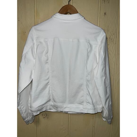 Quacker Factory Jean Jacket Womens Large Dream Jeannes White Stretch Denim QVC - Picture 5 of 8